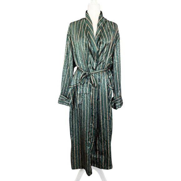 Vintage Victoria's Secret Silky Robe Striped Size M/L - Picture 1 of 5